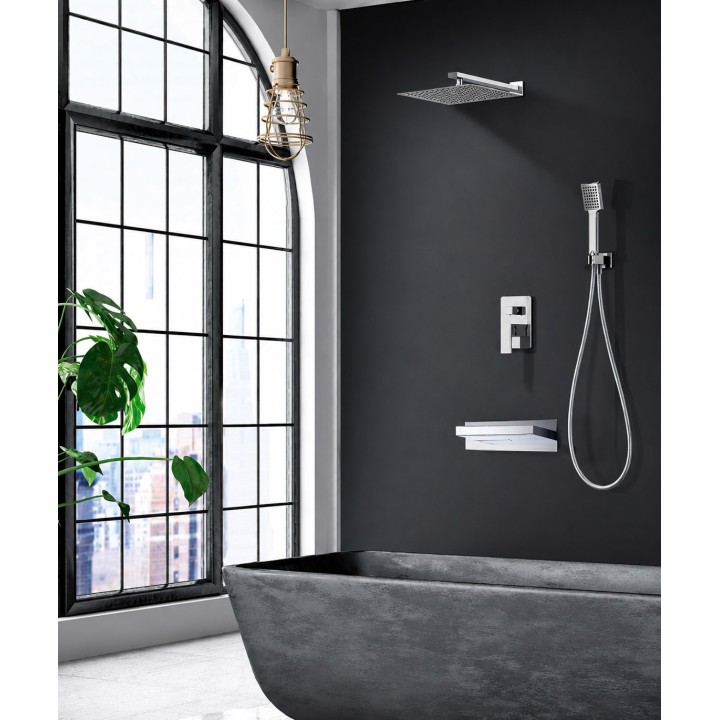 Kit monomando ducha empotrado 3-vías JAVA cromo - GPV017 3