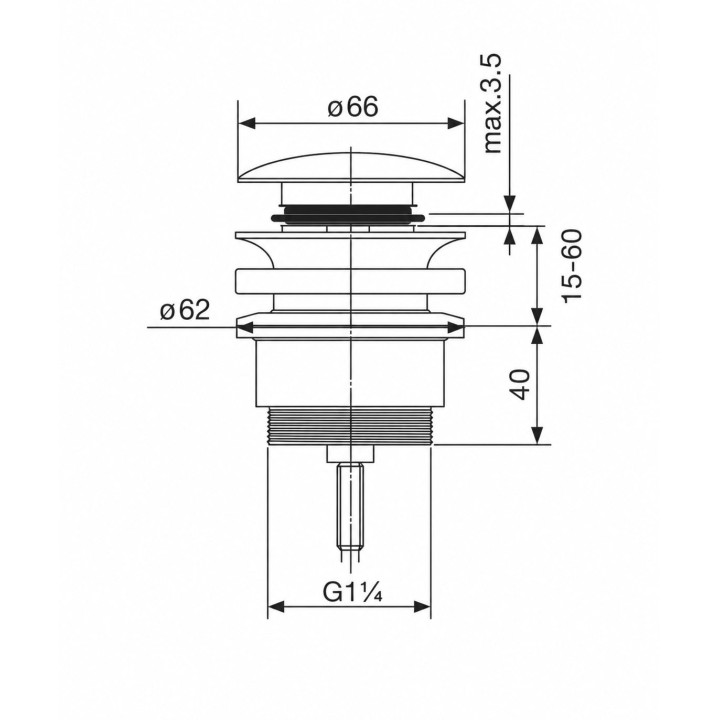 Válvula click 1.1/4" IMEX negro mate - VCC008 2
