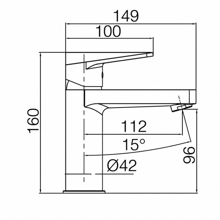Monomando lavabo TEIDE cromo - BDT021-1 2