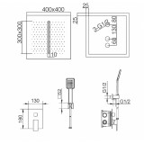 Kit monomando ducha empotrado 3-vías MÁLAGA cromo - GTS020 2