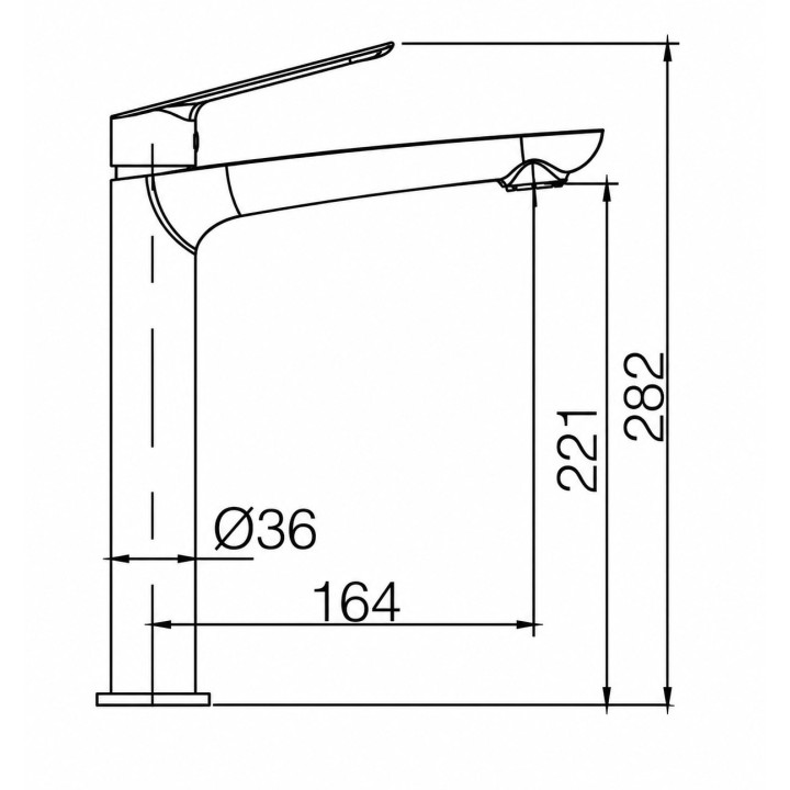 Monomando lavabo alto LUXOR cromo - BDX023-3 2