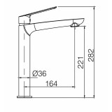 Monomando lavabo alto LUXOR negro mate - BDX023-3NG 2