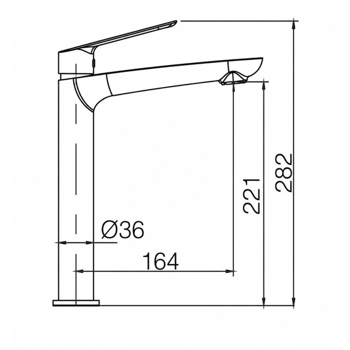 Monomando lavabo alto LUXOR negro mate - BDX023-3NG 2