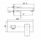 Monomando lavabo empotrado SUIZA negro mate - GLE020/NG 2