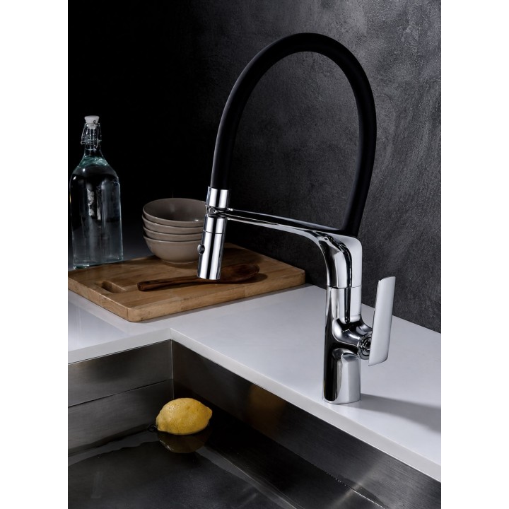 Monomando fregadero LANZAROTE cromo/negro mate - GCE015 4