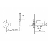 Monomando empotrado bidé WC NESS cromo - RDM005 2
