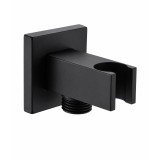 Soporte ducha con toma IMEX cuadrado negro mate - SFR001/NG 1