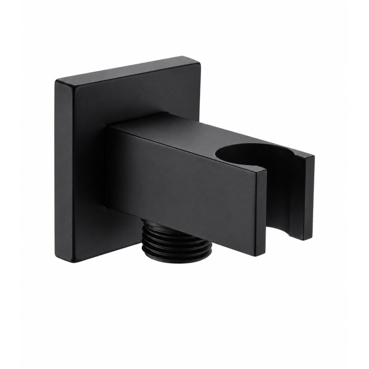 Soporte ducha con toma IMEX cuadrado negro mate - SFR001/NG 1