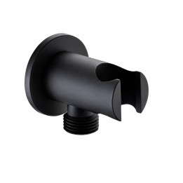 Soporte ducha con toma IMEX redondo negro mate - SFD002/NG 1