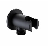 Soporte ducha con toma IMEX redondo negro mate - SFD002/NG 1