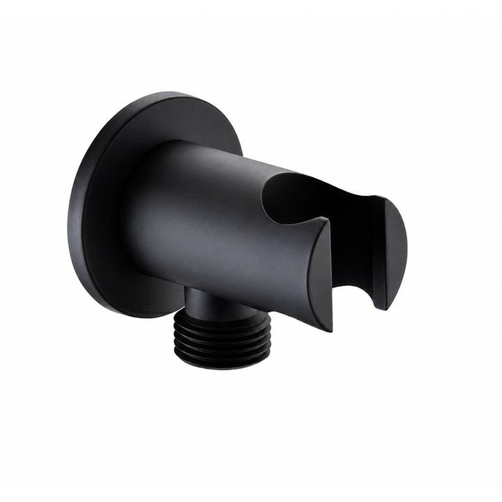 Soporte ducha con toma IMEX redondo negro mate - SFD002/NG 1