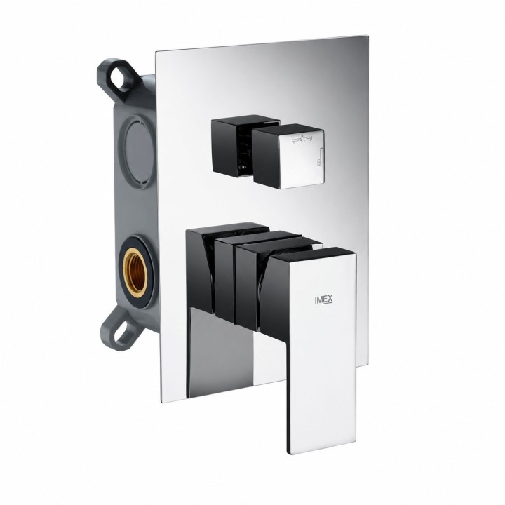 Monomando ducha empotrado 3-vías IMEX cromo - GSM03V 1