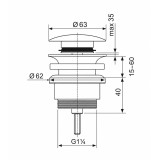 Válvula click 1.1/4" IMEX cuadrada cromo - VCC006 2
