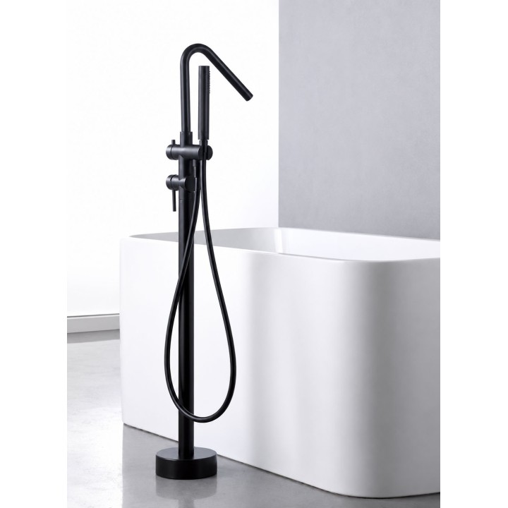 Monomando baño-ducha a suelo CORCEGA negro mate - BBECO1/NG 4
