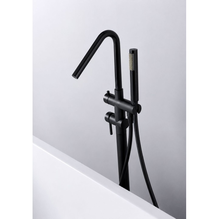 Monomando baño-ducha a suelo CORCEGA negro mate - BBECO1/NG 3