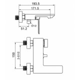 Monomando baño-ducha FIYI negro mate - BDF016-4NG 2