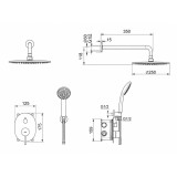 Kit monomando ducha empotrado 2-vías MOSCU acero S316 - GPK034 2