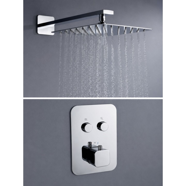 Kit termostático ducha empotrado 2-vías MADEIRA cromo - GTM021 3