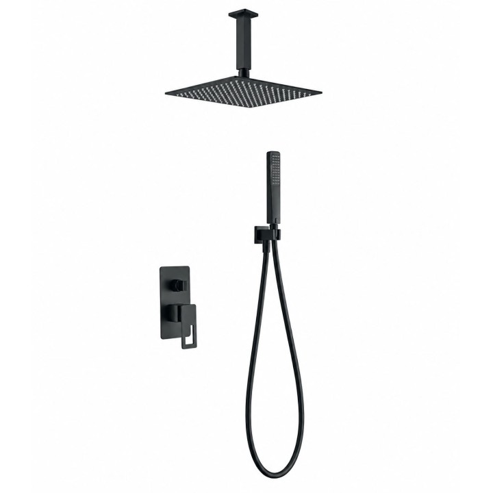 Kit monomando ducha empotrado 2-vías ESTOCOLMO negro mate - BDES37-6NG 1