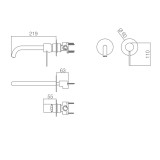 Monomando lavabo empotrado ETNA cromo - GLT023 2