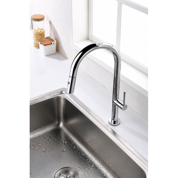 Monomando fregadero caño extraible SAMOA cromo - GCE017 5