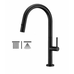 Monomando fregadero caño extraible SAMOA negro mate - GCE017/NG 1