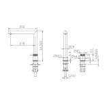 Monomando fregadero caño abatible ITACA negro mate - GCE018/NG 2