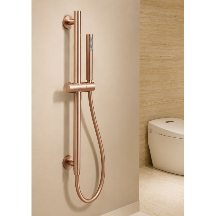 Barra ducha con toma de agua ADUR oro rosa cepillado - BDD003/ORC 3