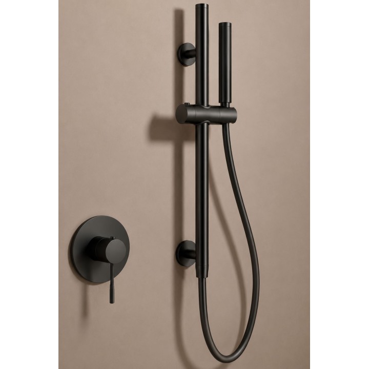 Barra ducha con toma de agua ADUR negro mate - BDD003/NG 3