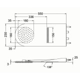 Rociador ducha RS rectangular 500x200 mm inox cepillado - RCR02IC 2