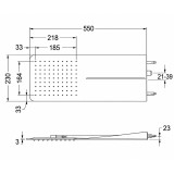 Rociador ducha RS rectangular inox cepillado - RRK02IC 2