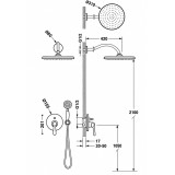 Kit monomando ducha empotrado 2-vías TRES CLASIC volcanic - 24218003VO 2
