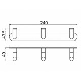 Percha triple PURE oro rosa cepillado - CAP005-02/ORC 2