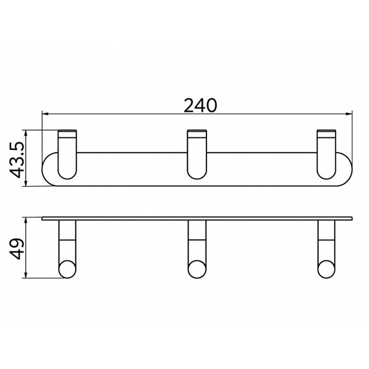 Percha triple PURE oro rosa cepillado - CAP005-02/ORC 2