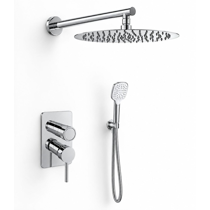 Kit monomando ducha empotrado 2-vías MAMMA MIA inox brillante - K8415123IX - Ramón Soler