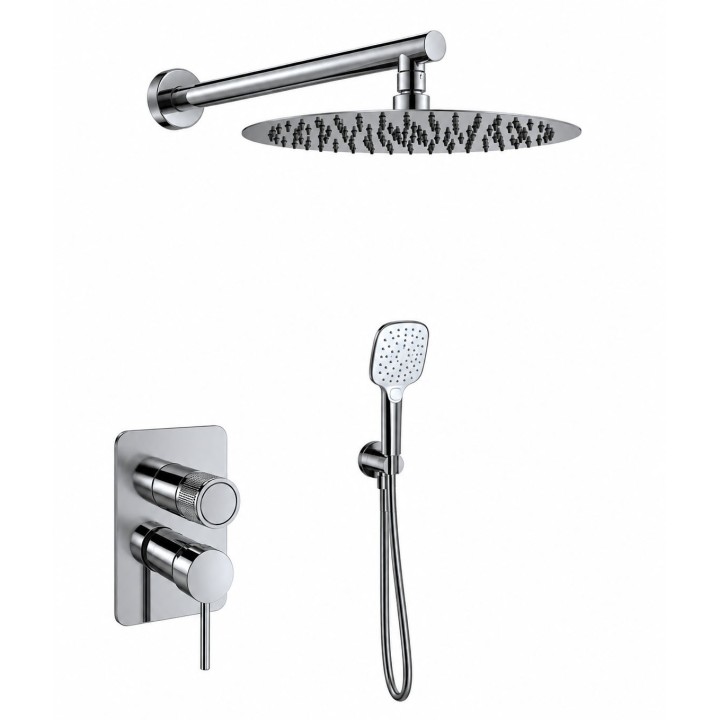 Kit monomando ducha empotrado 2-vías MAMMA MIA inox cepillado - K8415123IC 1