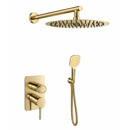 Kit monomando ducha empotrado 2-vías MAMMA MIA oro cepillado - K8415123OC - Ramón Soler