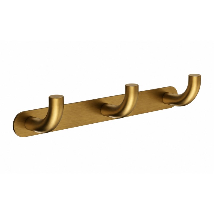 Percha triple PURE oro cepillado - CAP005-02/OC - Medimex