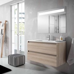 Mueble baño suspendido BOX 2C con lavabo integrado - Visobath