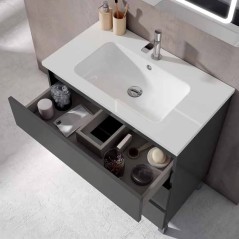 Mueble baño con patas BOX 3C con lavabo integrado - Visobath