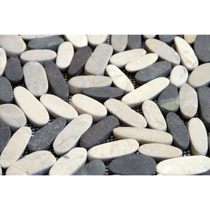 Malla Mosaico Piedra de Río MOS-208 Cortada Gris/Negro - Tercocer 1