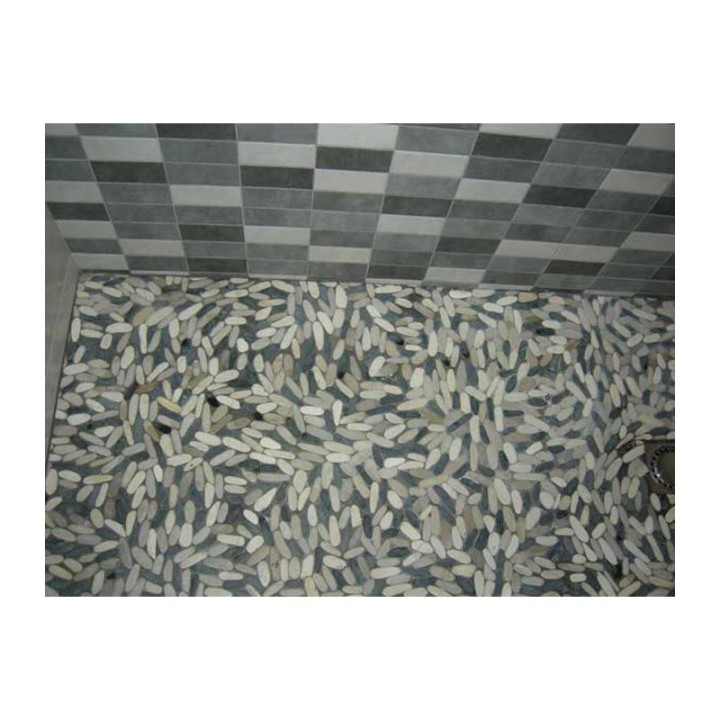 Malla Mosaico Piedra de Río MOS-208 Cortada Gris/Negro - Tercocer 2
