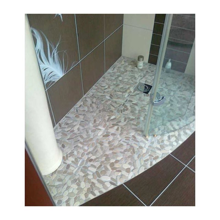 Malla Mosaico Piedra de Río MOS-211 Cortada Tan/Blanco - Tercocer 2