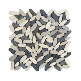 Malla Mosaico Piedra de Río MOS-208 Cortada Gris/Negro - Tercocer