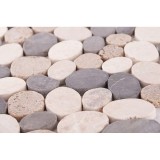 Malla Mosaico Piedra de Río MOS-216 Cortada Blanco/Gris/Sunset - Tercocer 1
