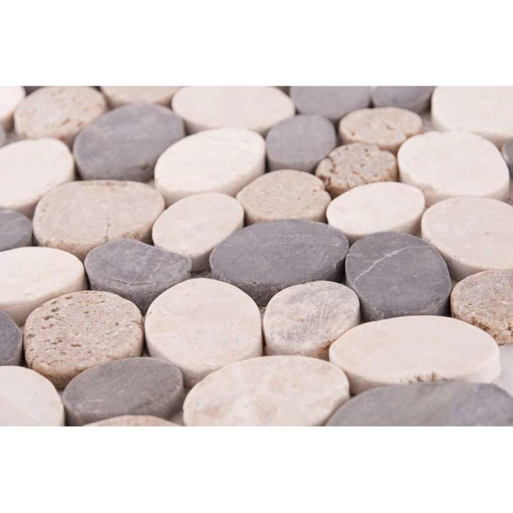 Malla Mosaico Piedra de Río MOS-216 Cortada Blanco/Gris/Sunset - Tercocer 1