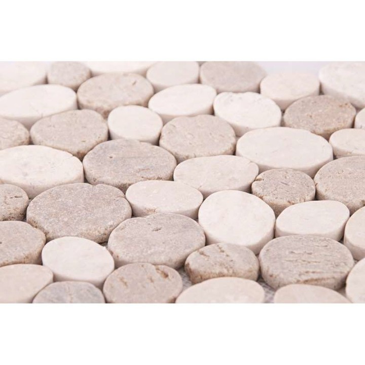 Malla Mosaico Piedra de Río MOS-217 Cortada Blanco/Sunset - Tercocer 1