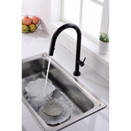 Monomando fregadero caño extraible SAMOA negro mate - GCE017/NG