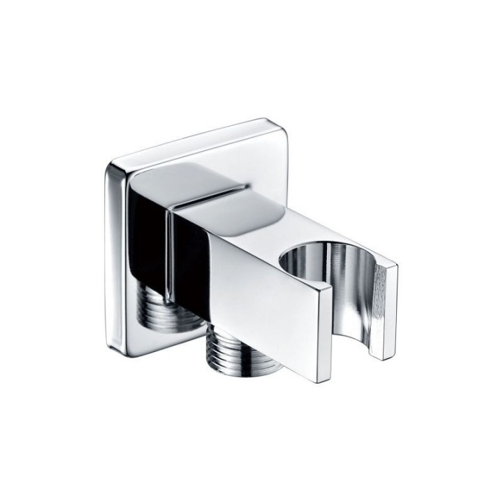 Soporte ducha c/toma IMEX cuadrado cromo - SFR001