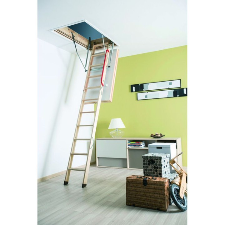 Escalera escamoteable de tramos de madera LWT Passive House - Fakro 3
